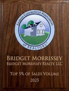 Top 5 percent number for sales volume plaque from Eastern Connecticut Association of Realtors in 2025